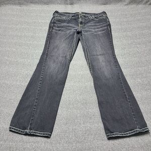 Mossimo Womens‎ Jeans 12 Bootcut Black Festival Boho Cowgirl Party Denim Pants